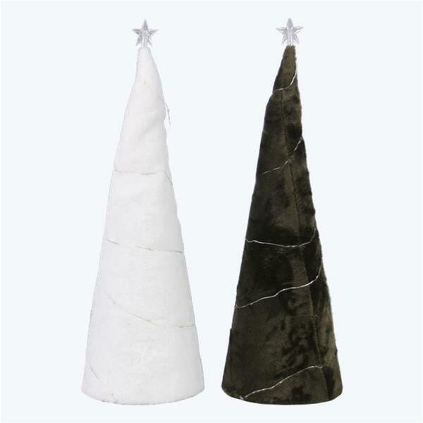 Youngs Fabric LED Light Christmas Tree, Assorted Color - 2 Piece 92118